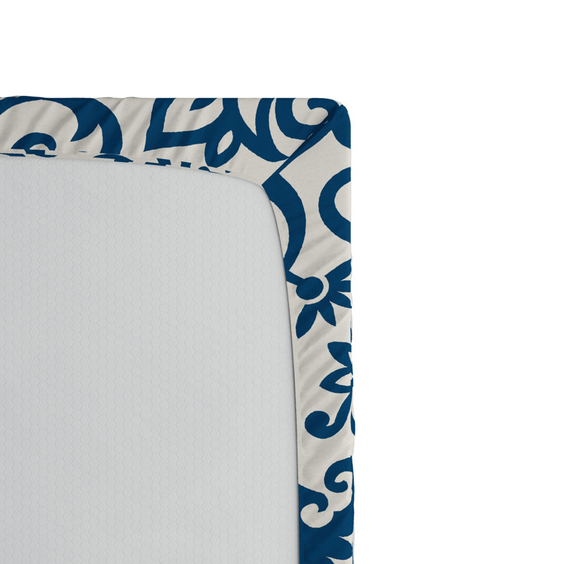 Microfiber Damask Fitted Sheet, Twin Fitted Sheet
