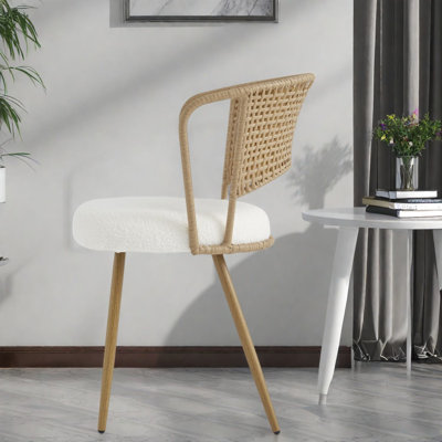 Chaises de salle à manger confortables, ensemble de ferme en métal en rotin pour la maison de cuisine