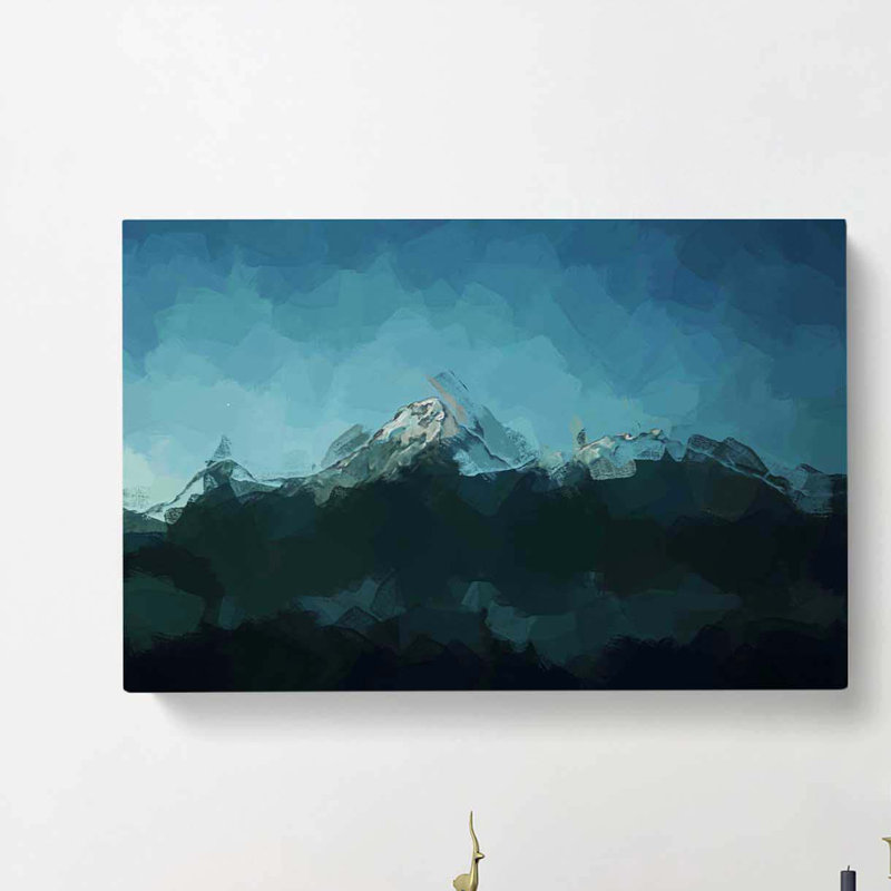Annapurna Massif Mountains In Abstract - Wrapped Canvas Painting, 35cm H x 50cm W x 3cm D