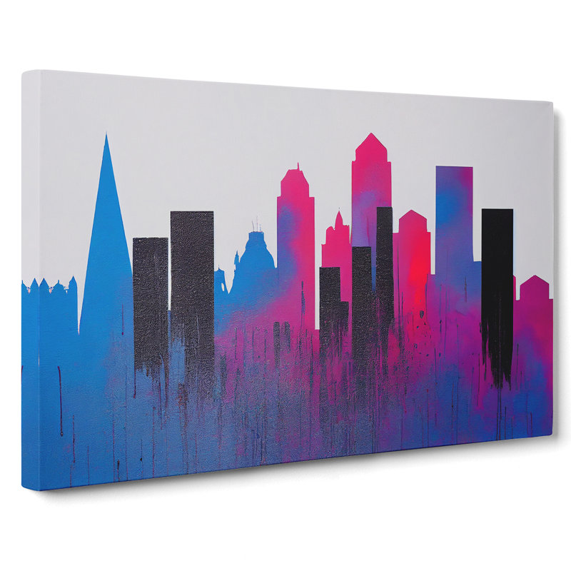 City Skyline Splash Vol.4 - Wrapped Canvas Print, 35cm H x 50cm W x 3cm D
