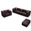 Ensemble de canapé moderne, canapé modulaire rembourré en similicuir 4 places avec conception touffetée à la main pure, 1 repose-pieds et 4 coussins, combinaison multiple pour le salon