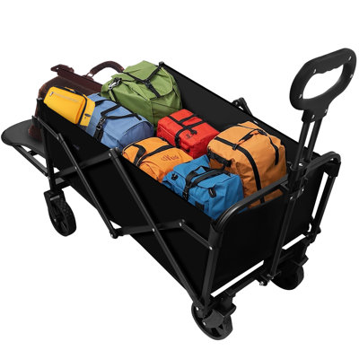 Chariot de chariot pliant robuste - capacité de 300 lb, roues tout-terrain pour le camping