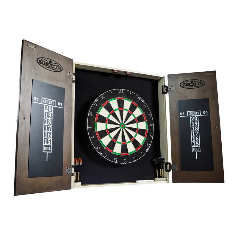 Bellevue Premium Bristle Dartboard and Cabinet Set with Darts