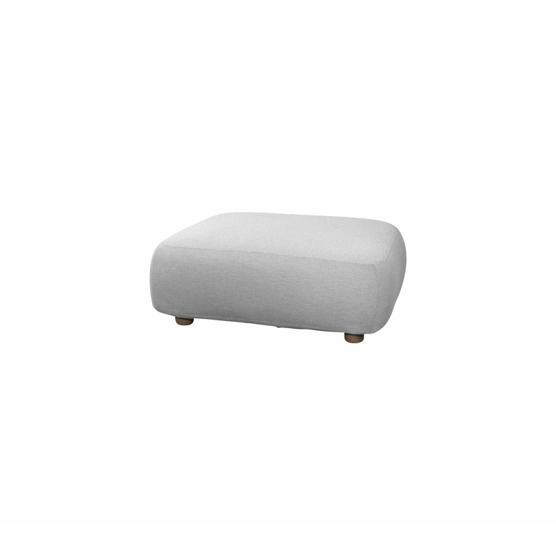 Capture Outdoor Teak Pouf, Light Gray