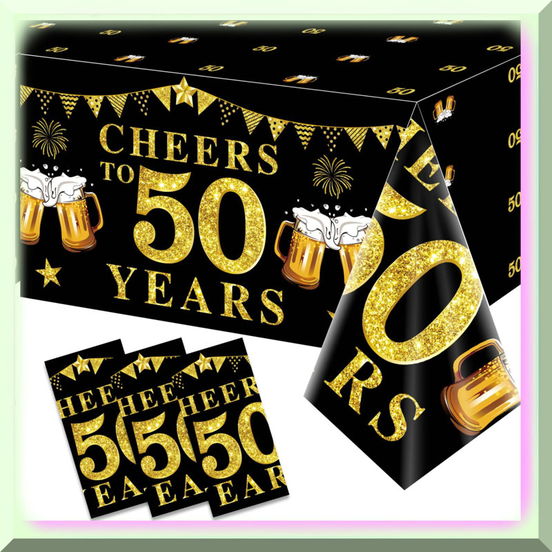 Sparkling Gold 9th Birthday Table Toppers 12-Pack