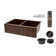 33" Hammered Copper Kitchen Apron 50/50 Double Basin Sink w/ Barrel Strap Design with Matching Drains, and Accessories