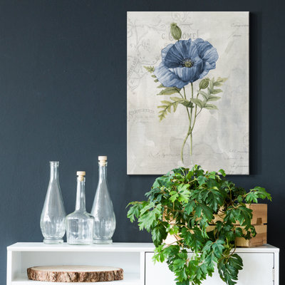 «Blue Linen Poppy» par Carol Robinson, impression sur toile tendue