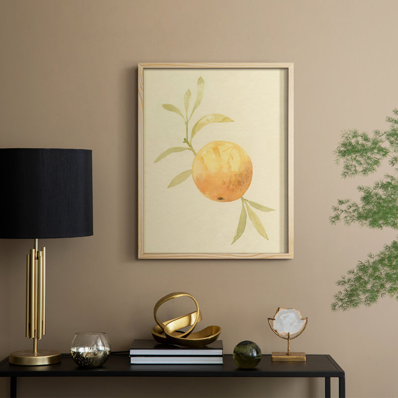 «Dappled Oranges IV», reproduction encadrée - bois massif, H 21 po x l 17 po