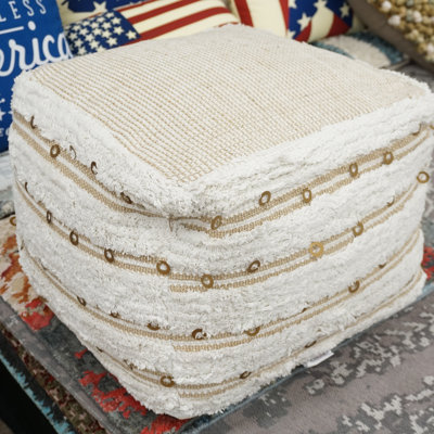 Sherita Jute Cube Pouf by Dakota Fields