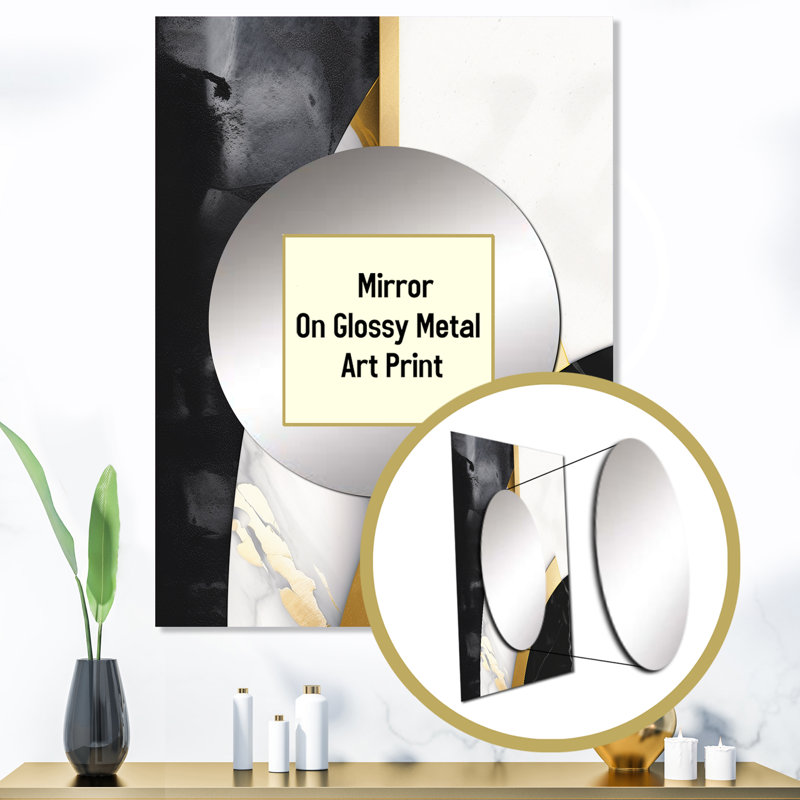Formes en marbre Louima - grand miroir en marbre, miroir mural décoratif moderne, impression d'art en métal, 40 po x 30 po