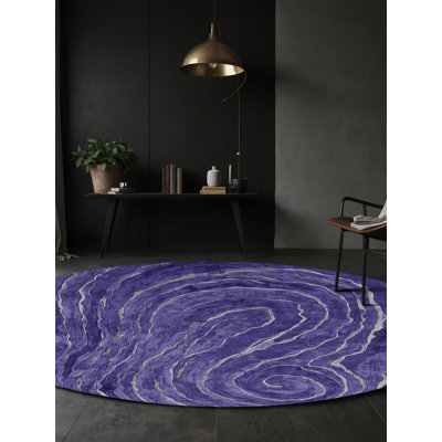 Machine Washable Purple Area Rug