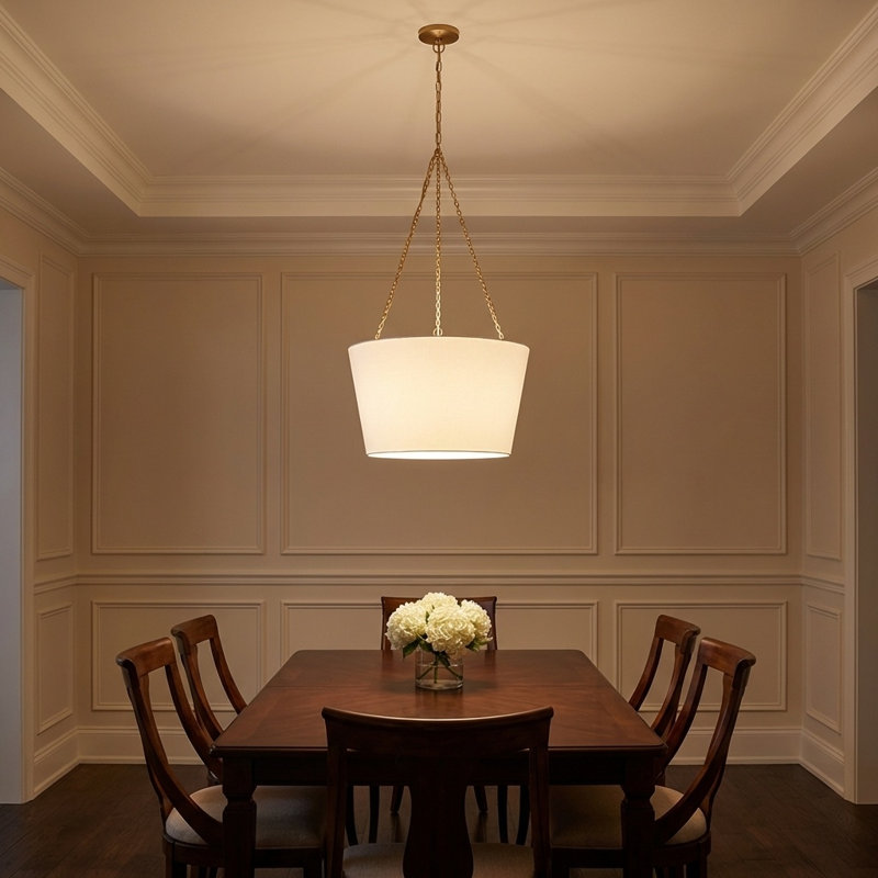 Herve Hanging Shade, Burnished Brass, 43.63" H x 24" W x 24" D