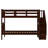 Stairway Twin-Over-Twin Bunk Bed with Storage & Guard Rails, Space Saving Bed Frame for Bedroom & Dorm, Espresso-128965885