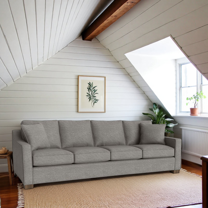 Aceyon 102'' Upholstered Sofa, Walnut, Hill Sesame