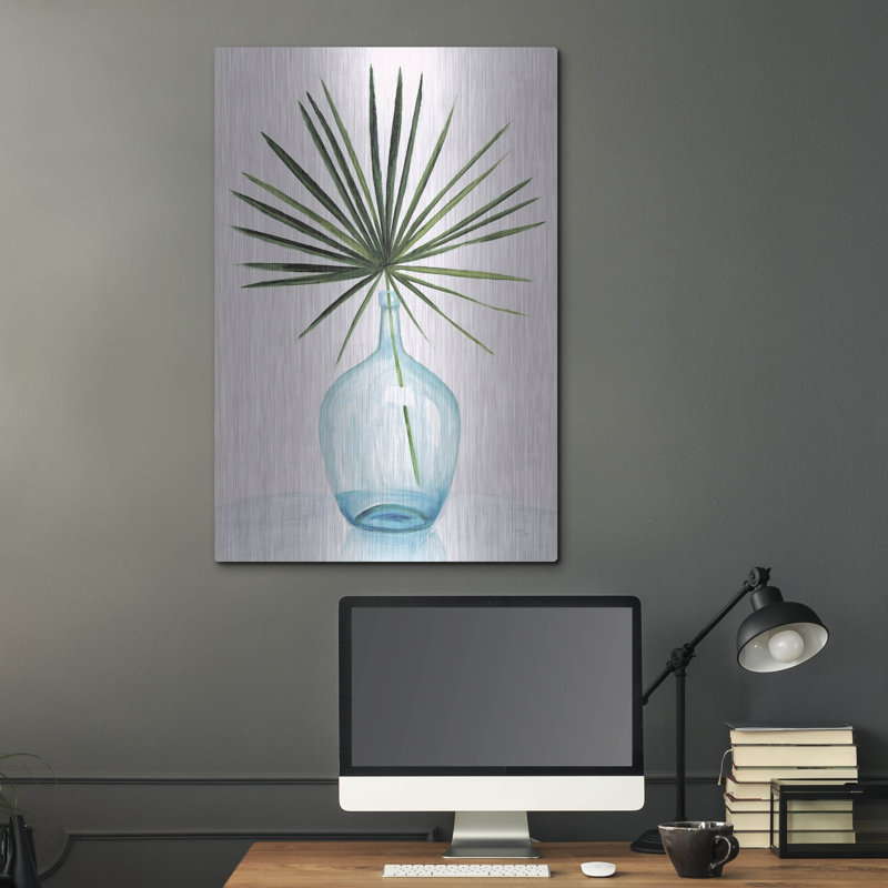 Art mural en métal «déclaration Palms 1 C» par Wellington Studio, H 36 po x l 24 po
