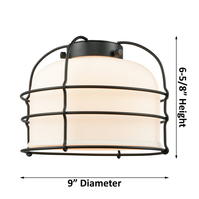 Bell Cage - 1 Light 9" Sconce, 3.5 Watt Vintage LED Bulb, Clear, Matte Black