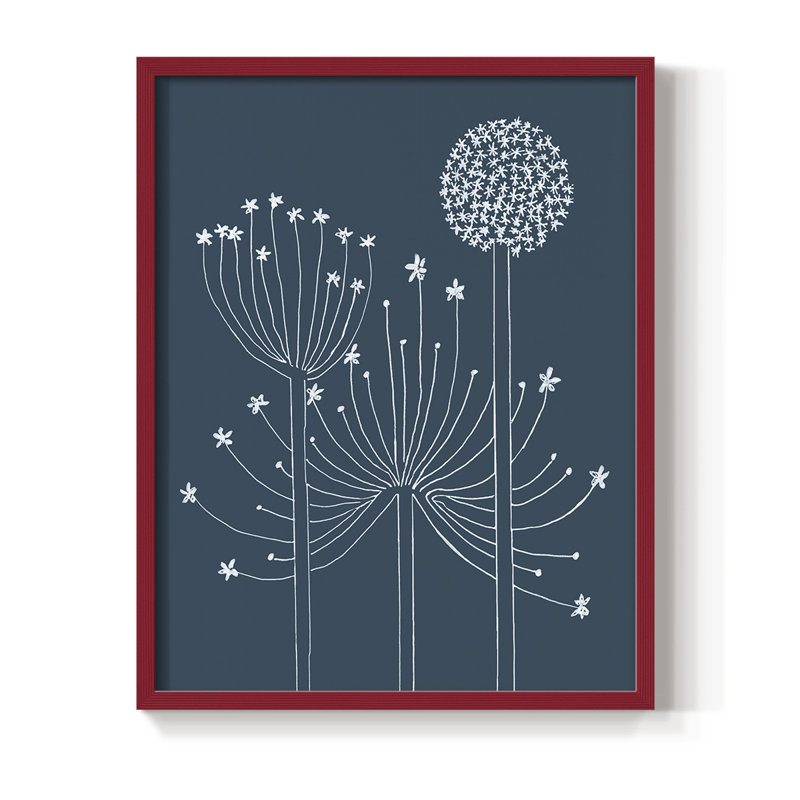 Impression graphique encadrée Alliums II - bois massif, H 30 po x l 24 po, Rouge