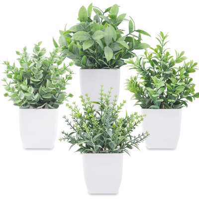 Ensemble de 4 plantes artificielles en pot pour la maison