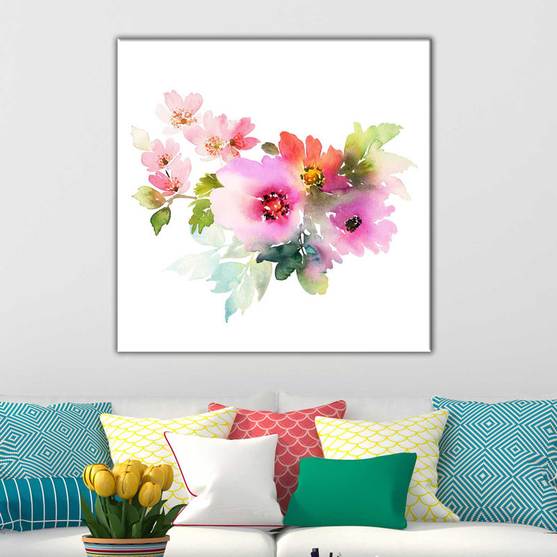 Art sur toile bouquet, H 28 po x l 28 po x P 1,5 po