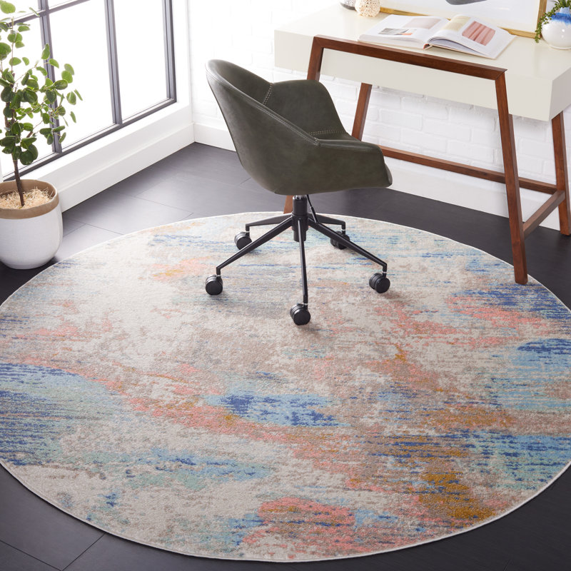 Strasser Skyler Performance Abstract Rug, Round 6'7"