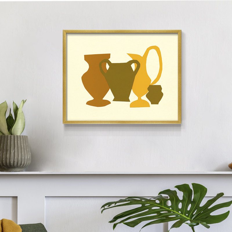 Posing Pottery II -Framed Print - Restickable, 22'' H x 28'' W