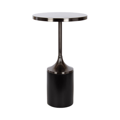 Whelan Round Wood and Metal Side Table