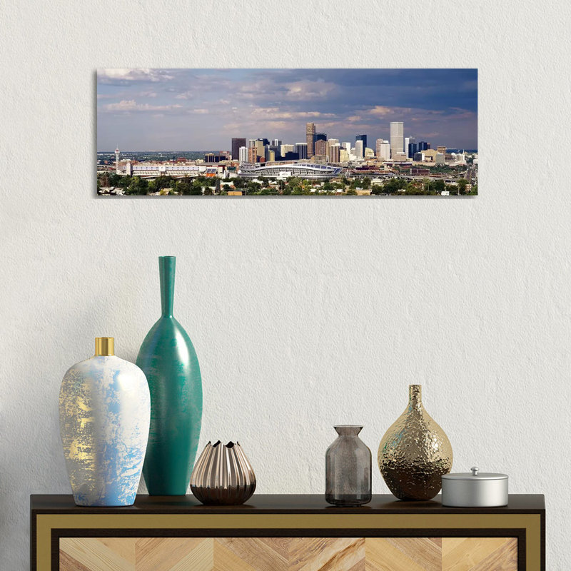 Skyline With Invesco Stadium, Denver, Colorado, USA - Wrapped Canvas Panoramic Print, 30.48 cm H x 91.44 cm W x 1.91 cm D