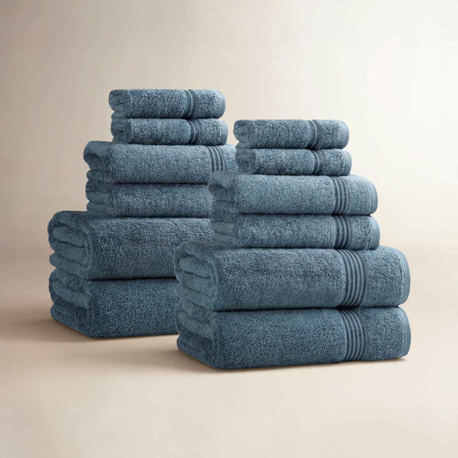Guadlupe 12-Piece Egyptian Cotton Towel Set, Sapphire