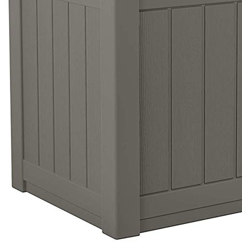 Gray 22 Gallon Resin Deck Box with Seat