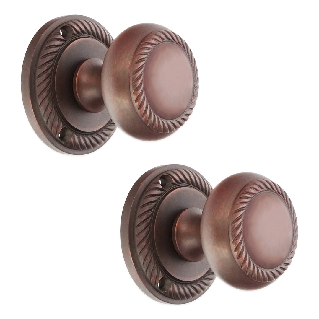Georgian Mortice Door Knob Aged Brass