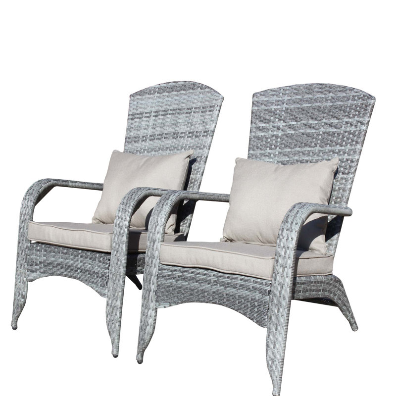 Chaise de patio avec coussins (coussin), Gris, Gris