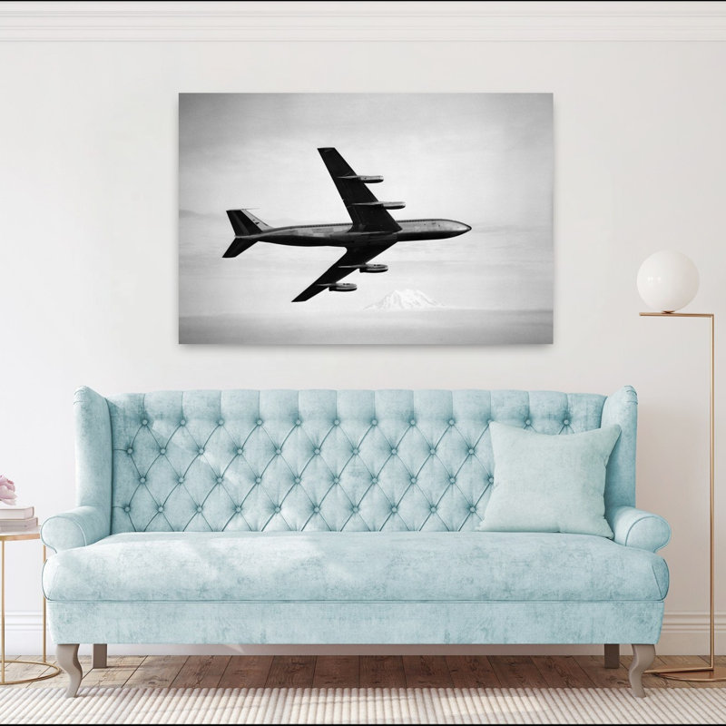 1950, années 1960, Boeing 707, avion classique rétro, art mural, H 60 po x l 40 po