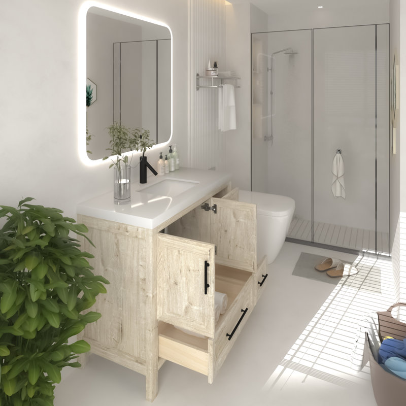 Ensemble de meuble-lavabo sur pied 42 po Vivian, Chêne clair