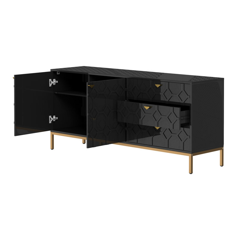 Bailes 60" Sideboard with Drawers, Black