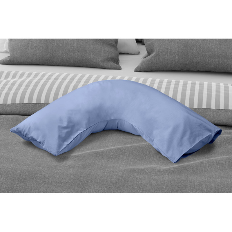 Percale 180 Thread Count Plain Cotton/Polyester Pillowcase, Blue