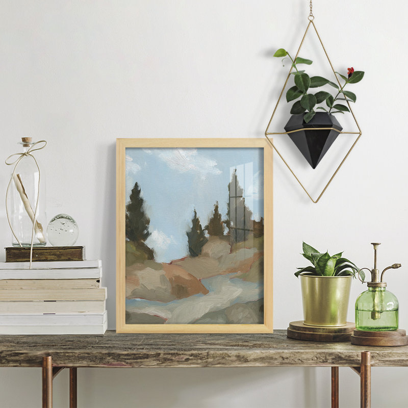 West Fourche Trail II sur papier, H 15 po x l 12 po x P 1 po, Naturel