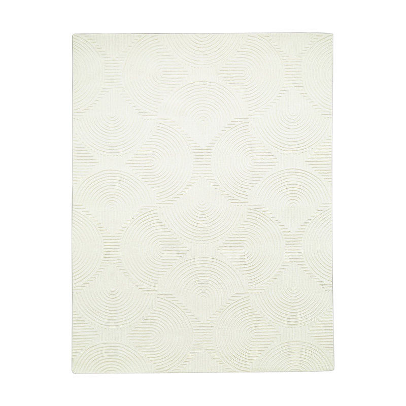 Ivory Hand-Tufted Wool 6' x 9' Rectangular Rug
