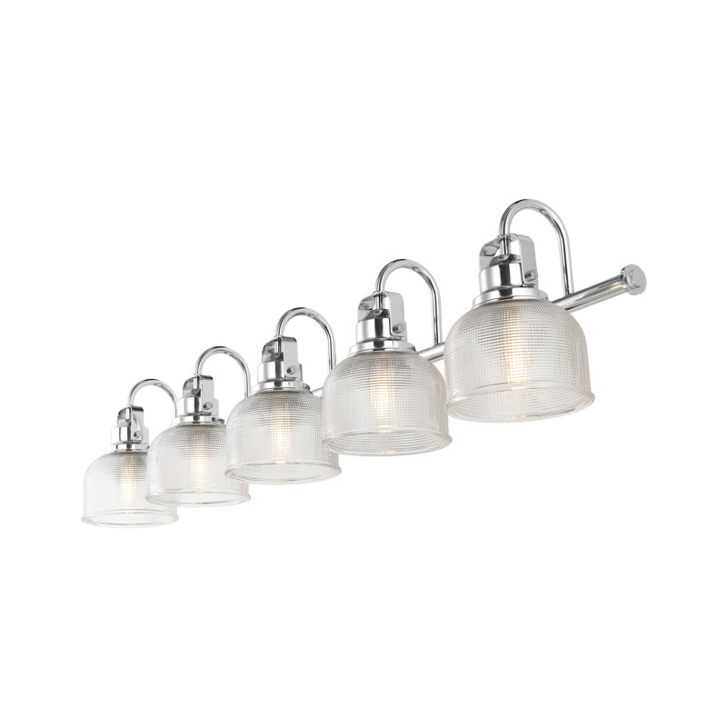 Gilcrease Metal/Glass LED Vanity Light, Chrome, 5