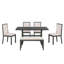 Table de salle à manger 6 pièces avec 4 chaises rembourrées et banc Farmhouse Classical-1466853305