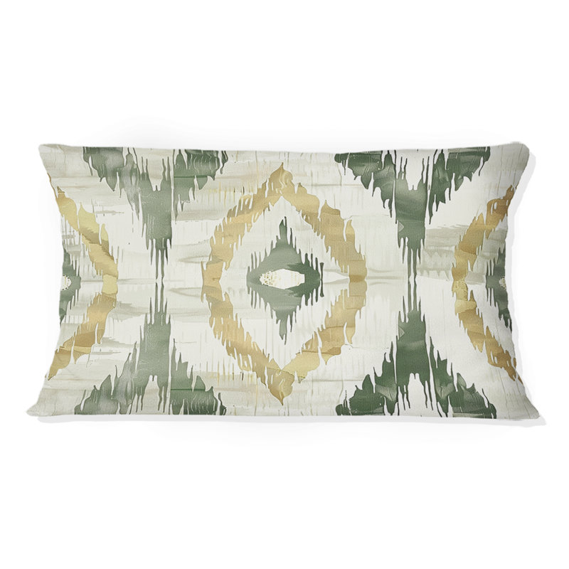 Motif lombaire rétro géométrique doré et vert II