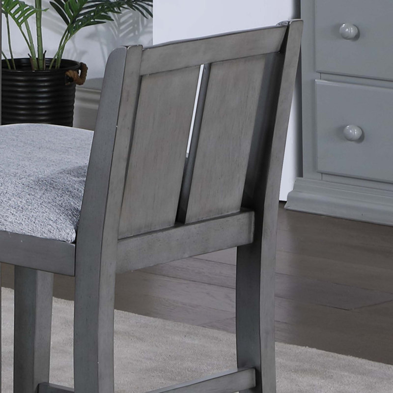 Ensemble de 2 chaises rembourrées Graham, Siège gris / cadre gris
