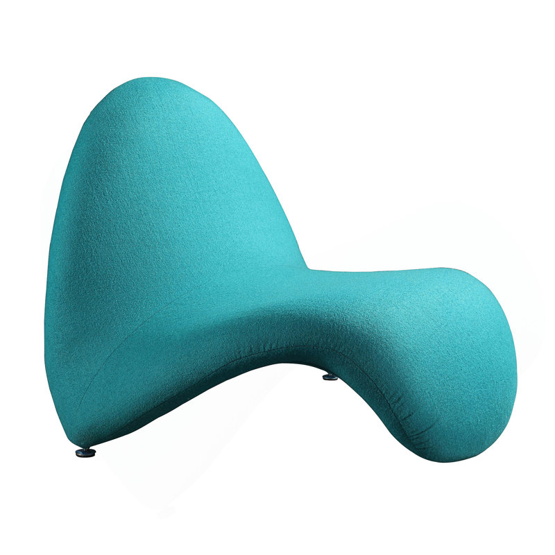 Fauteuil d'appoint en mélange de laine Moma, Sarcelle
