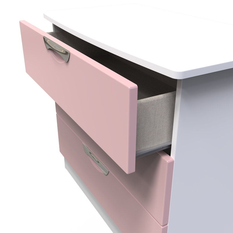 Bhodhini 77cm W 3 - Drawer Chest of Drawers, Pink