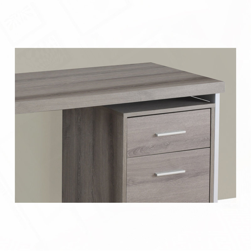 Bureau d'ordinateur à domicile avec tiroirs de rangement, Gris