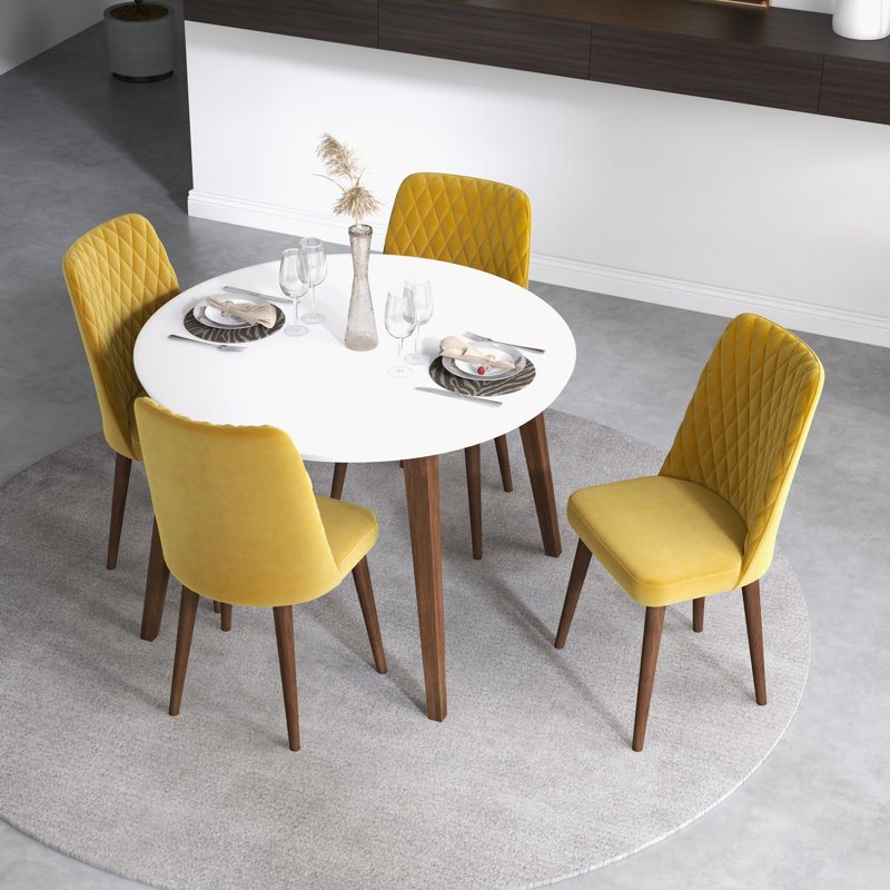 Ensemble de table et de salle à manger en bois massif Symonds Palm