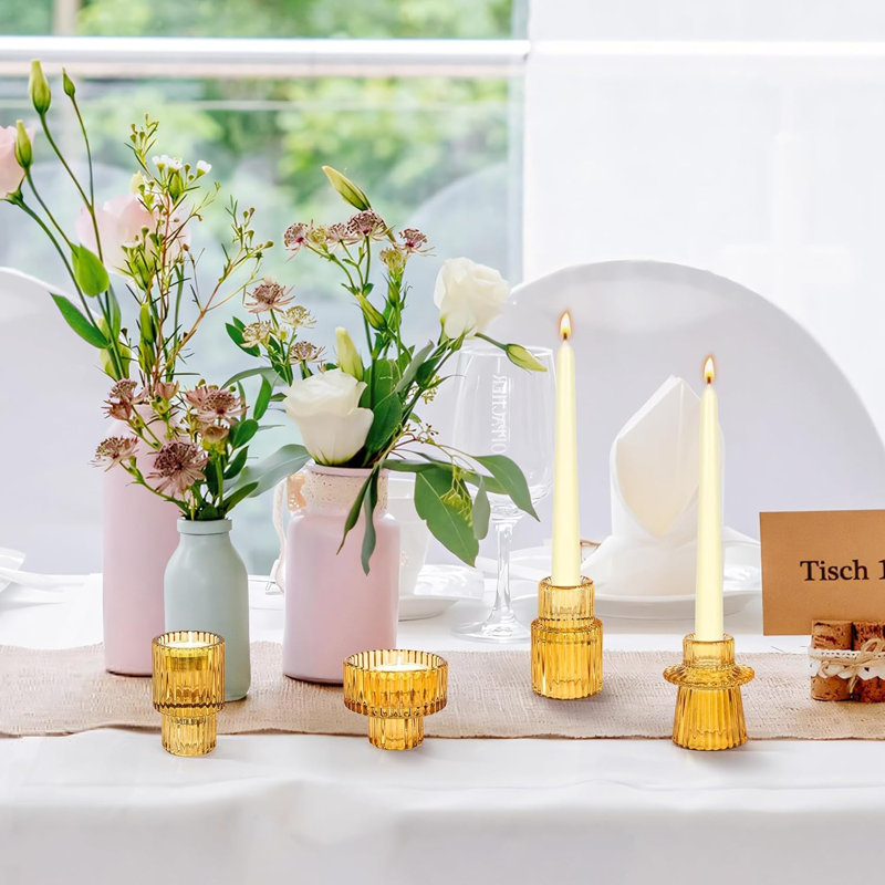 Porte-bougies en cristal Amber