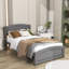 Lit plateforme simple en bois avec tête de lit-920081804
