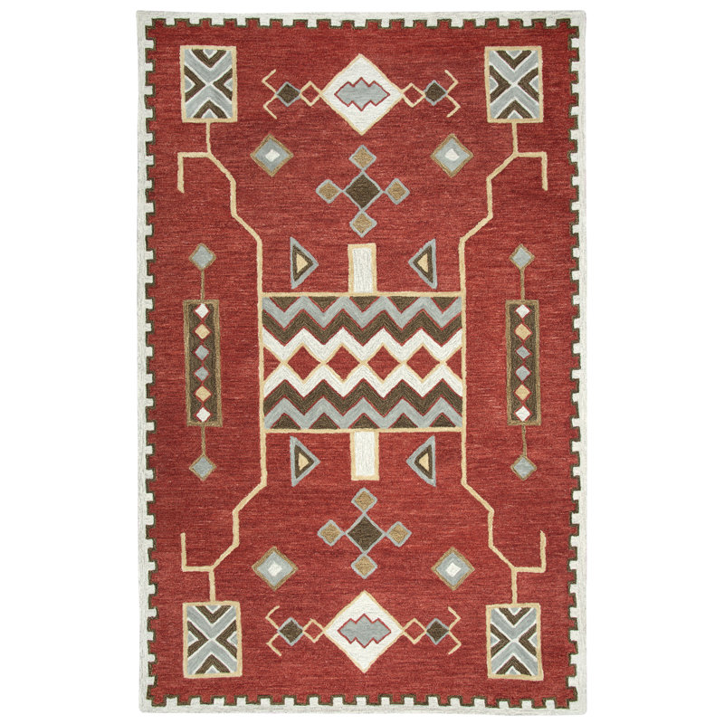 Potts Wool Southwestern Indoor Rug, Rectangle 5' x 8'