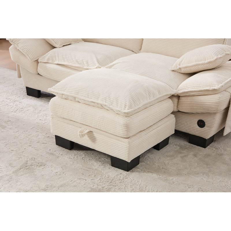 Repose-pieds, peut être utilisé en combinaison avec un canapé, avec plusieurs combinaisons, Beige