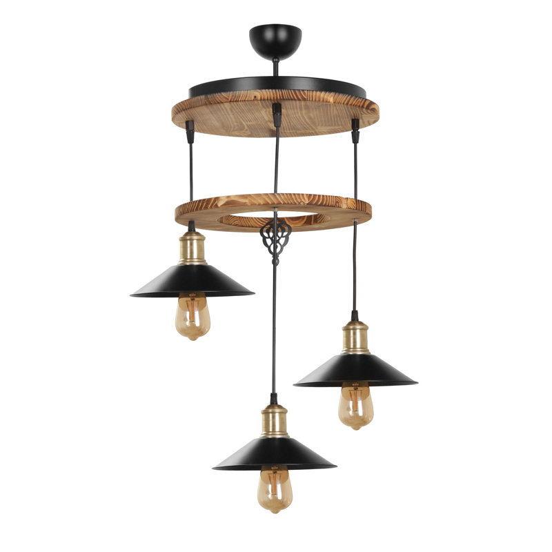 Shawn 3 - Light Cluster Pendant, Light Brown